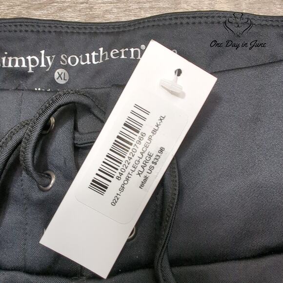 Simply Southern Sport Leg Lace Front Drawstring Pants Size XL - Picture 2 of 6